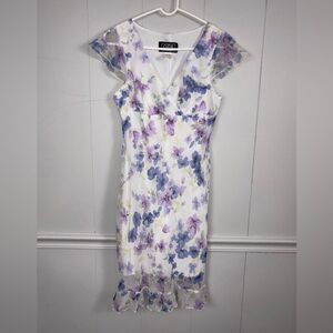 City Triangle Vintage Floral Midi Dress Size 7 Fairy Cottagecore Garden Party